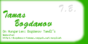 tamas bogdanov business card